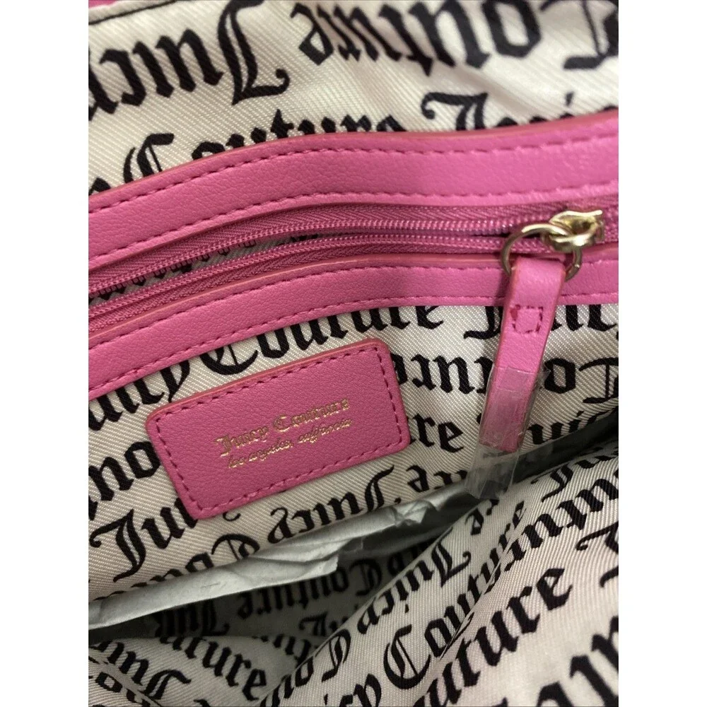 Juicy Couture Lovely Day Tote Crossbody Shoulder Bag Leather Purse Wallet Pink
